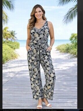 J. Jill Wearever Collection sleeveless jumpsuit Size S